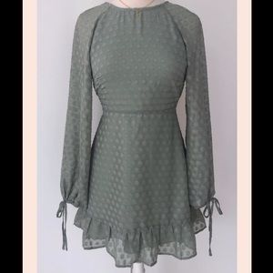 Sage Long Sleeve Fall Dress